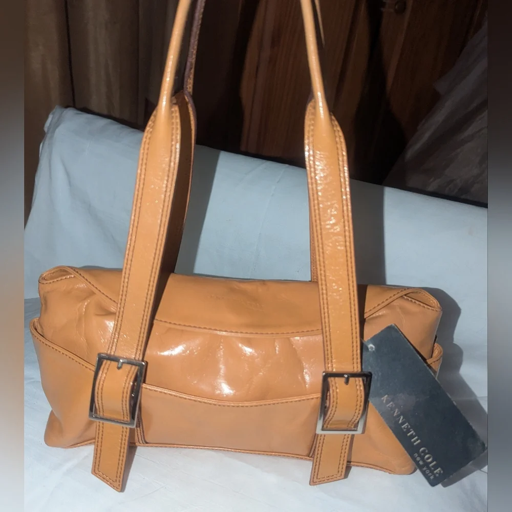 Kenneth Cole Vintage Y2K Brown Leather Shoulder Bag
